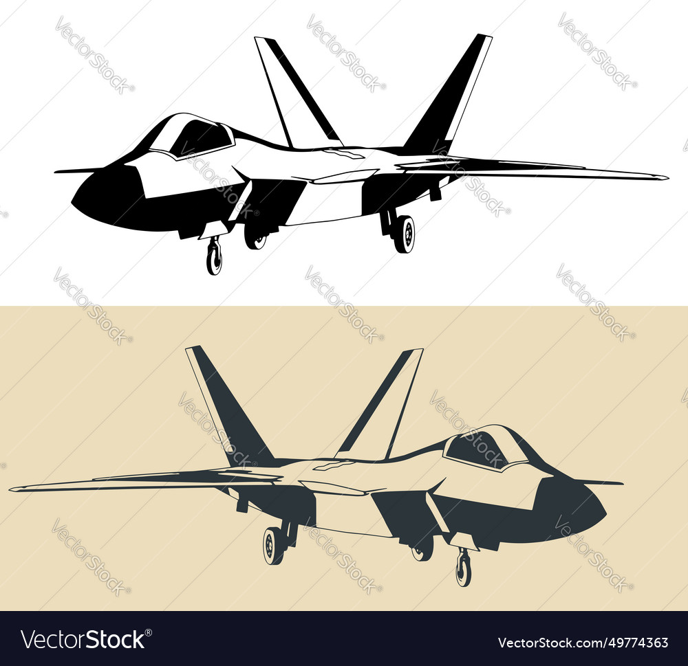 Military Aircraft F 22 Raptor Royalty Free Vector Image