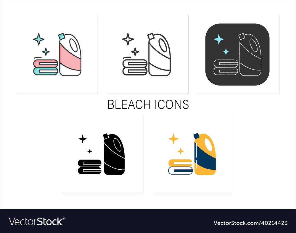 Bleach Icons Set Royalty Free Vector Image Vectorstock