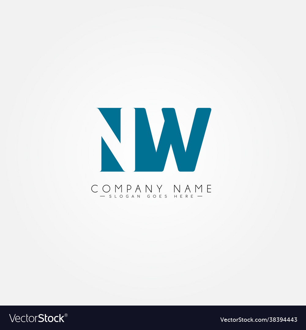 Initial Letter Nw Logo Simple Business Logo Vector Image