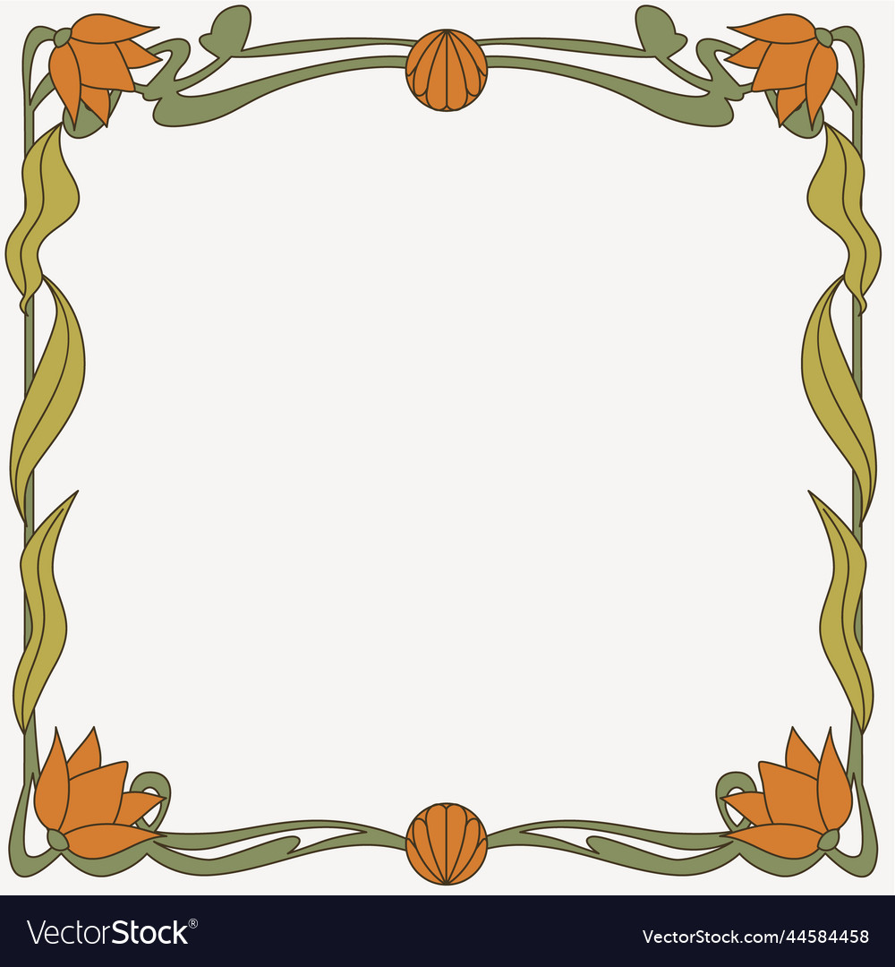 Hand Drawn Art Nouveau Frame Royalty Free Vector Image