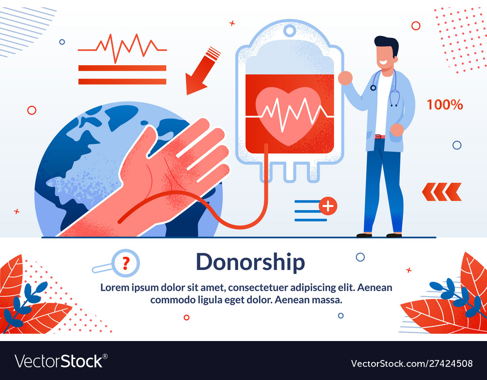 Blood Donation Flat Banner Template Royalty Free Vector