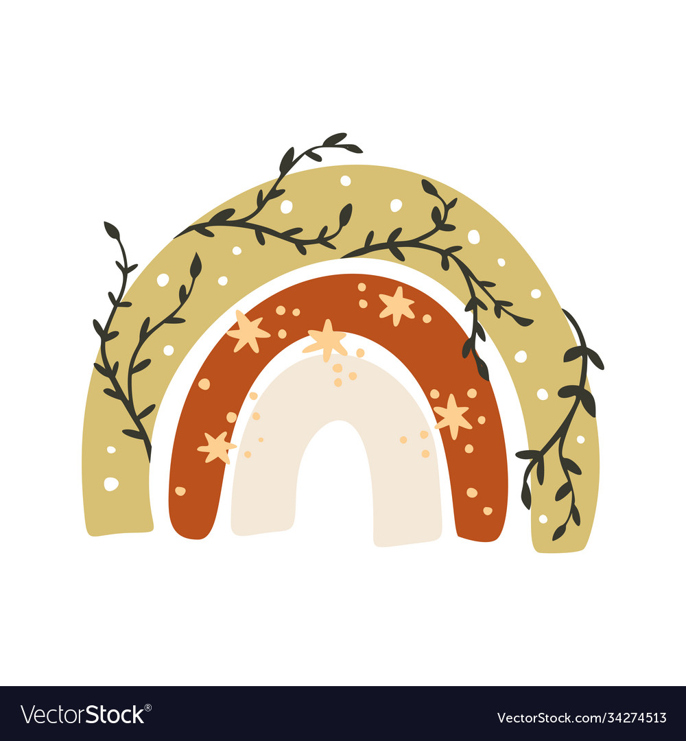 Scandinavian Boho Rainbow Royalty Free Vector Image