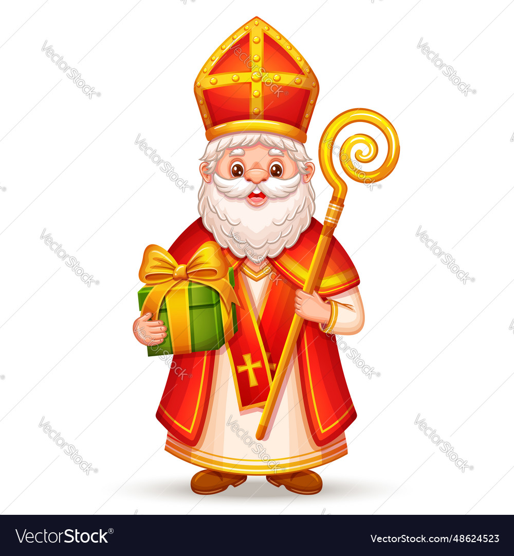 Saint Nicholas Day Sinterklaas Holiday Character Vector Image