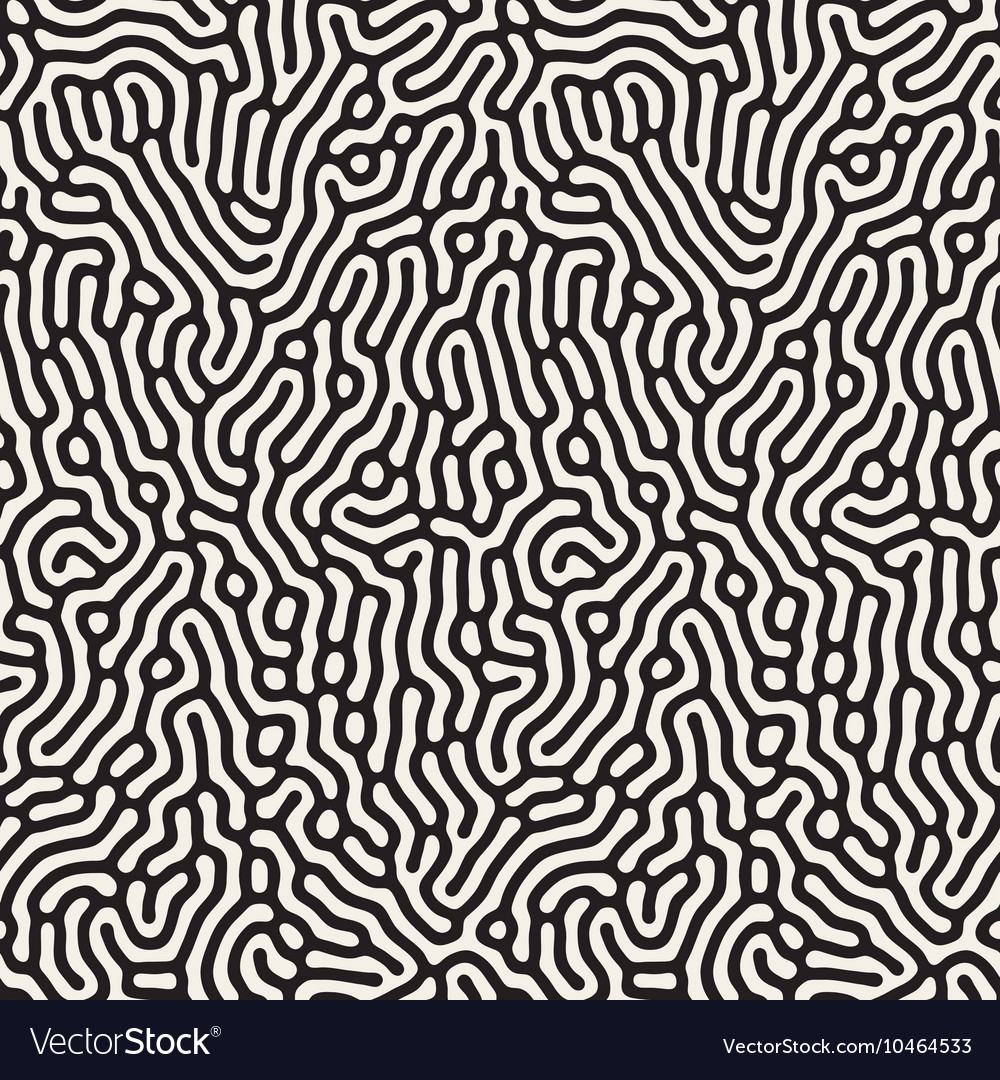 Seamless Black And White Organic Lines Royalty Free Vector