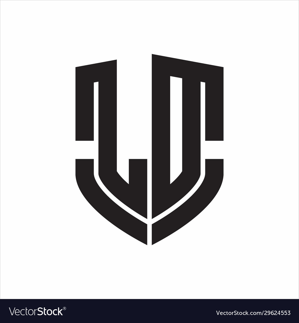 Ld Logo Monogram With Emblem Shield Shape Design Vector Image