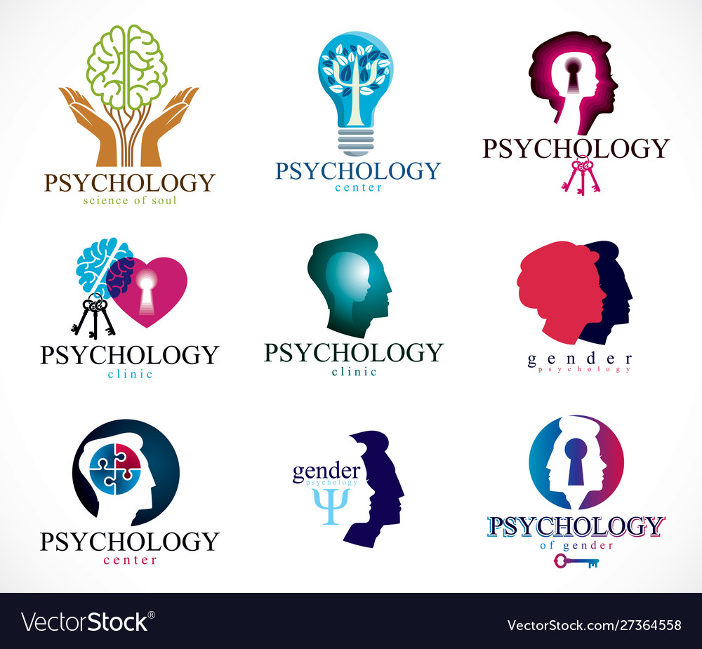 Psychology Human Brain Psychoanalysis And Vector Image