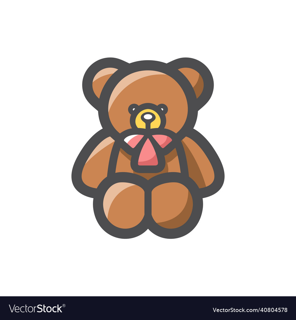 Teddy Bear Toy Icon Cartoon Royalty Free Vector Image