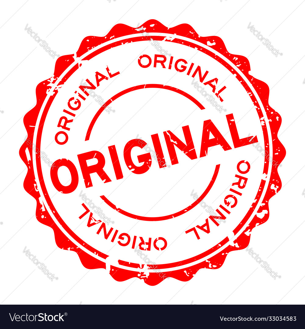 Grunge Red Original Word Round Rubber Seal Vector Image