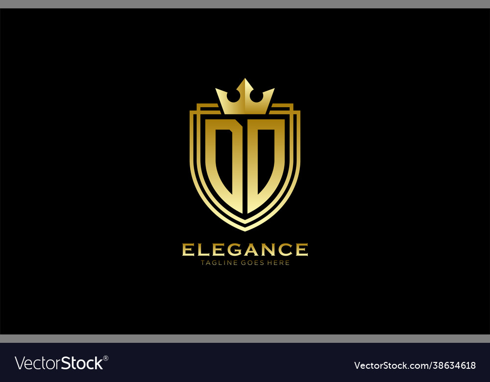 Initial Do Elegant Luxury Monogram Logo Or Badge Vector Image