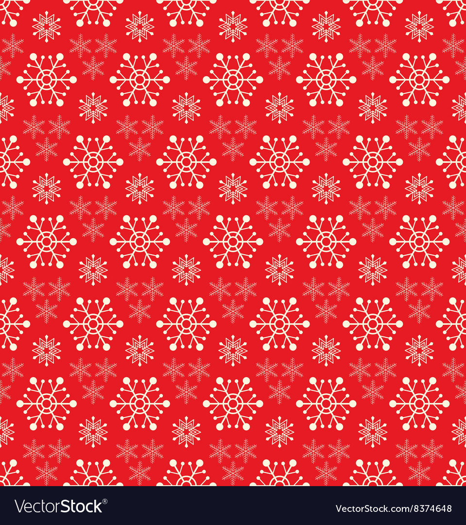 Red Seamless Snowflake Pattern Royalty Free Vector Image