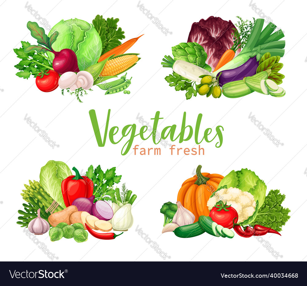 Vegetables Icons Set Royalty Free Vector Image