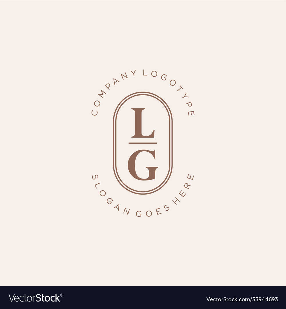 Initial Lg Beauty Monogram And Elegant Logo Design