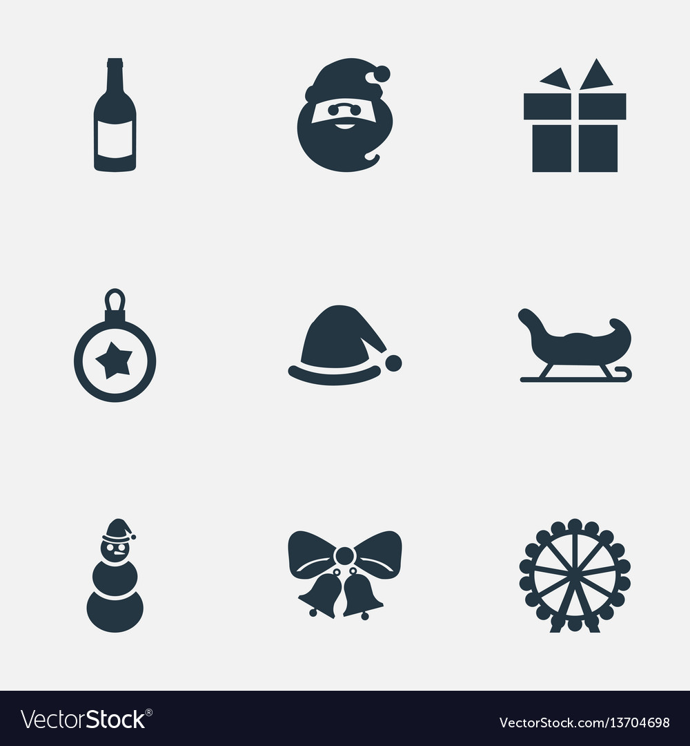 Set Of Simple Christmas Icons Royalty Free Vector Image