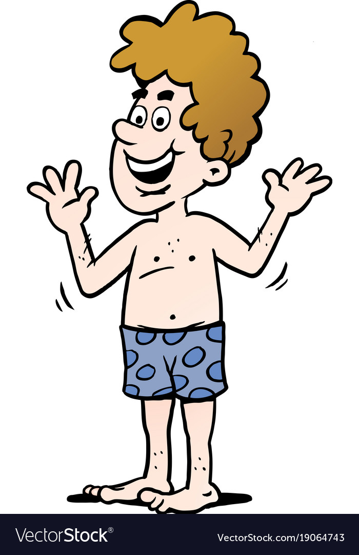 Cartoon A Man With Naked Upper Body Royalty Free Vector