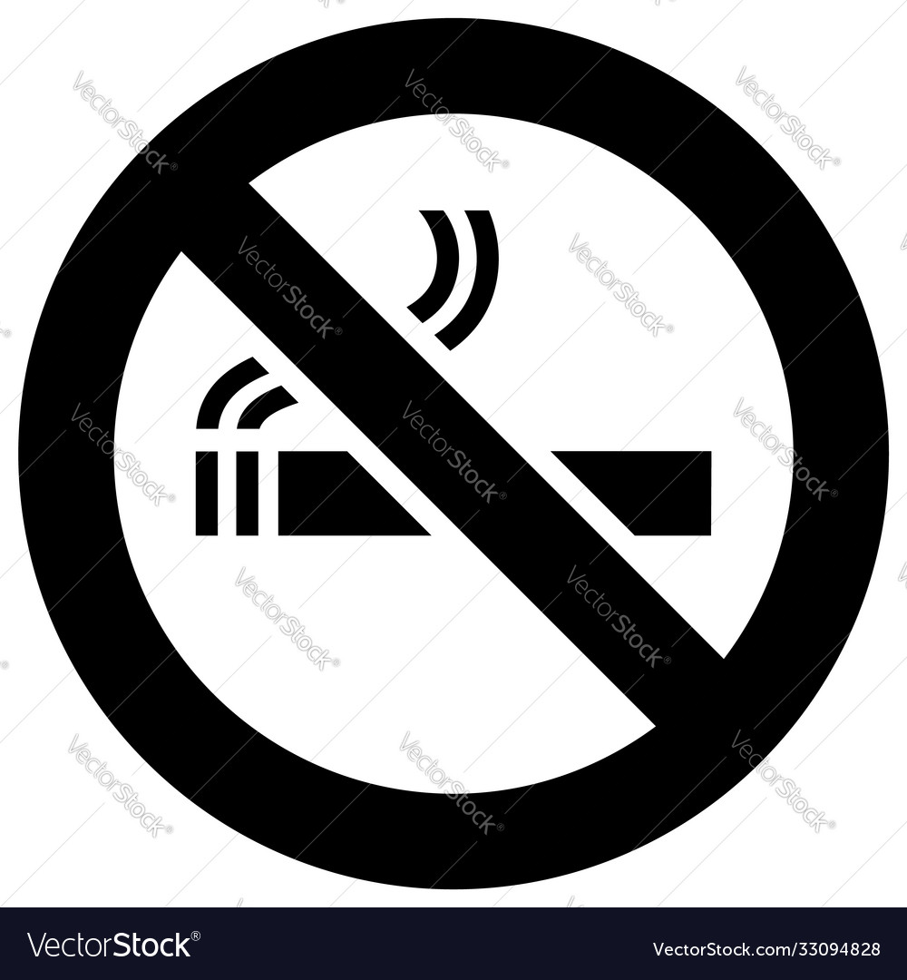 No Smoking Forbidden Sign Modern Round Sticker Vector Image