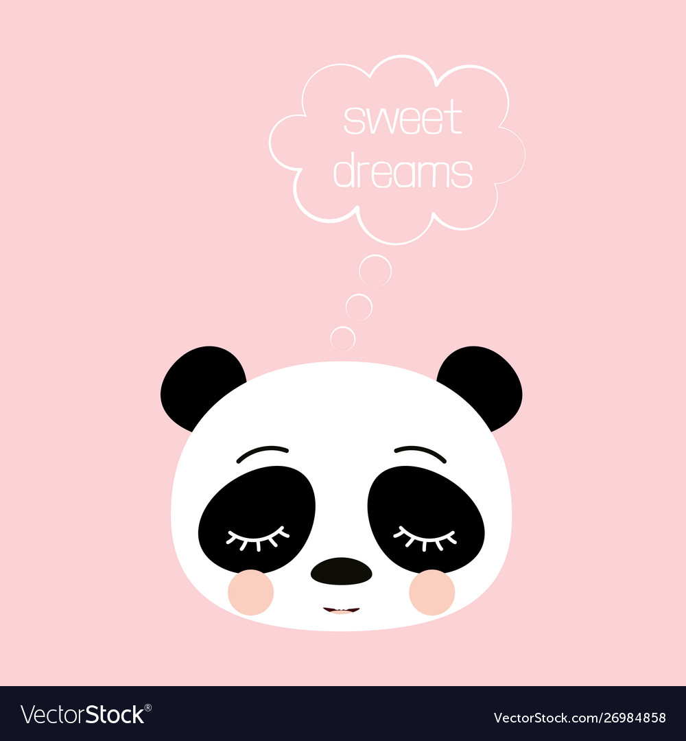 Cute Sleeping Panda Royalty Free Vector Image Vectorstock