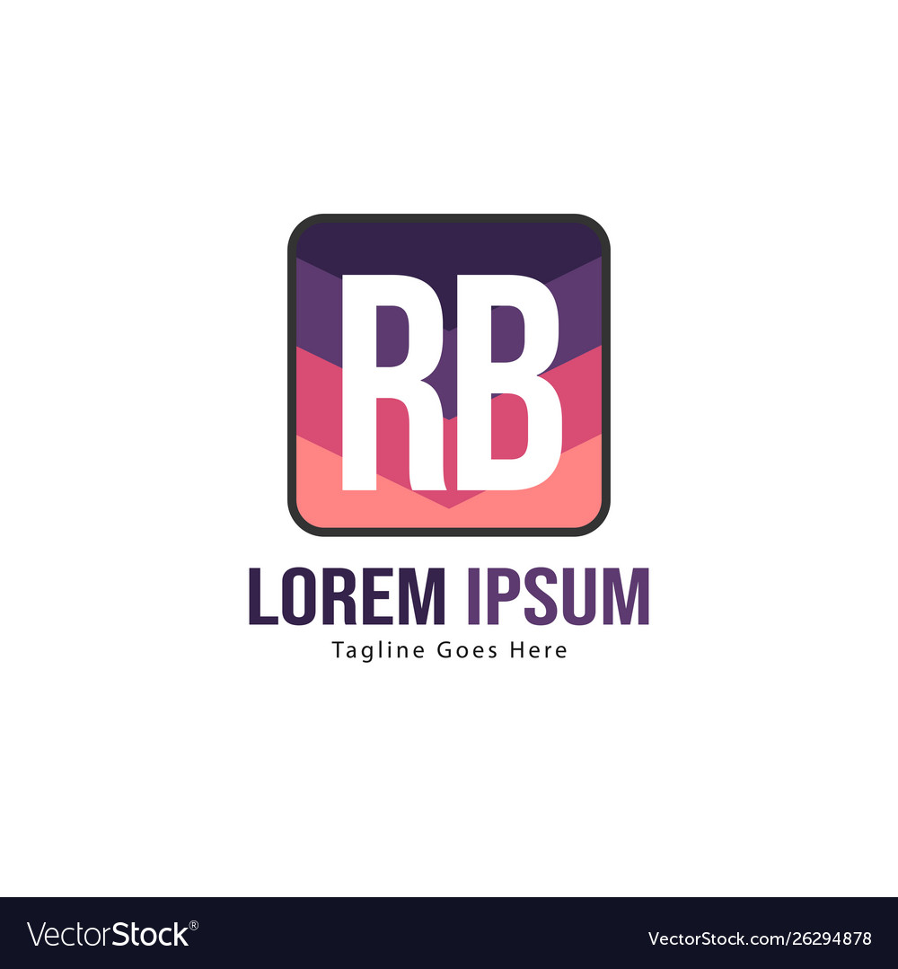 Initial Rb Logo Template With Modern Frame Vector Image