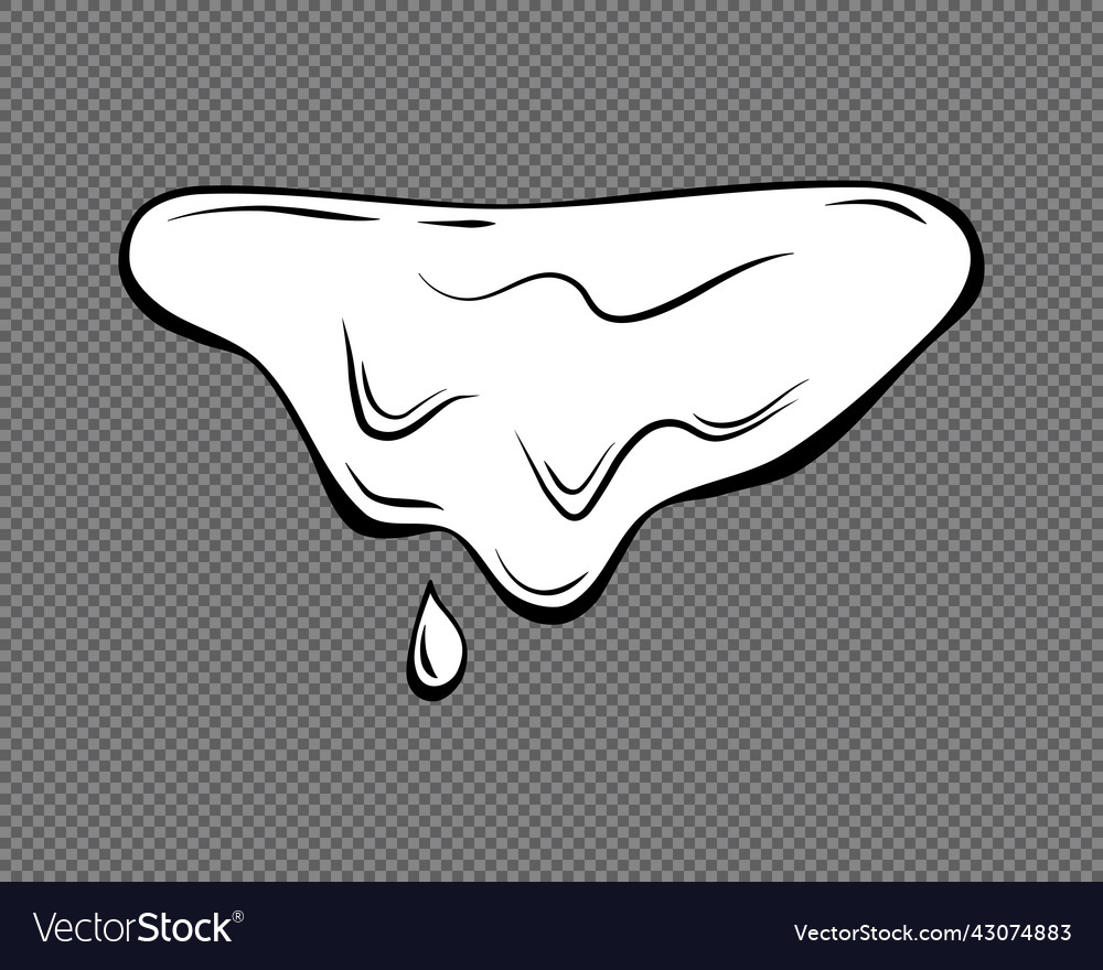 Dripping Liquid Outline On A Transparent Vector Image