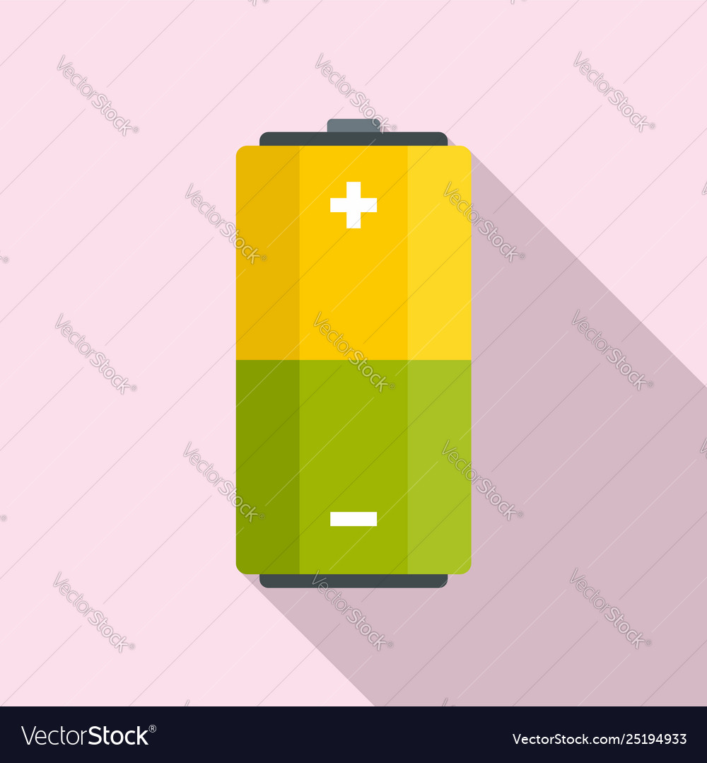 Eco Battery Icon Flat Style Royalty Free Vector Image