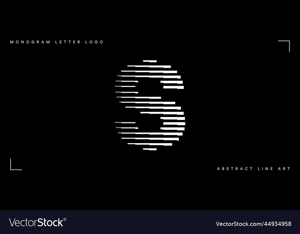 Abstract Line Art Letter S Monogram Logo Vector Image