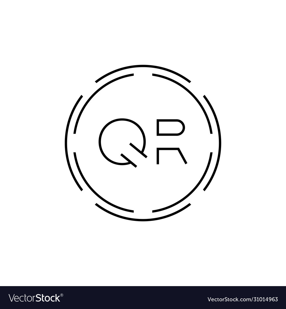 Initial Letter Qr Logo Design Template Digital Vector Image