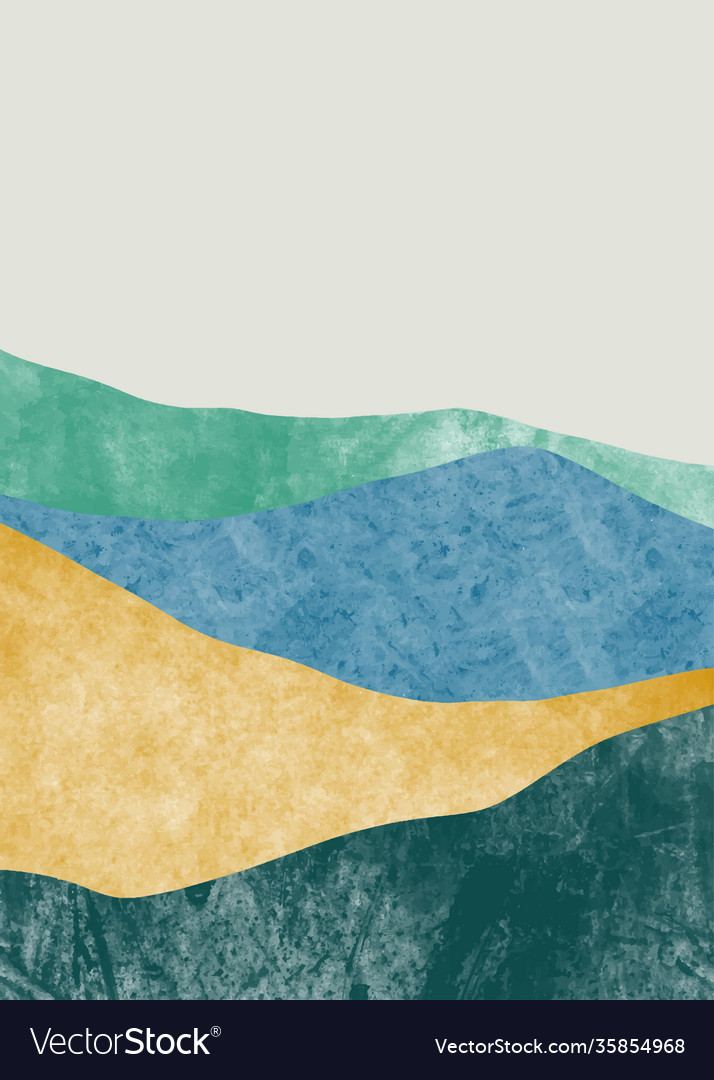 Abstract Mountain Landscape Minimalist Design Vector Image