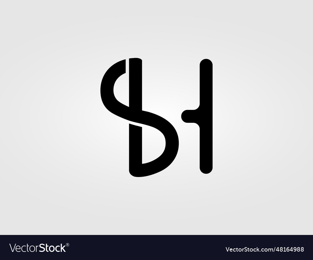 Initial Sh Letter Logo Design Template Monogram Vector Image