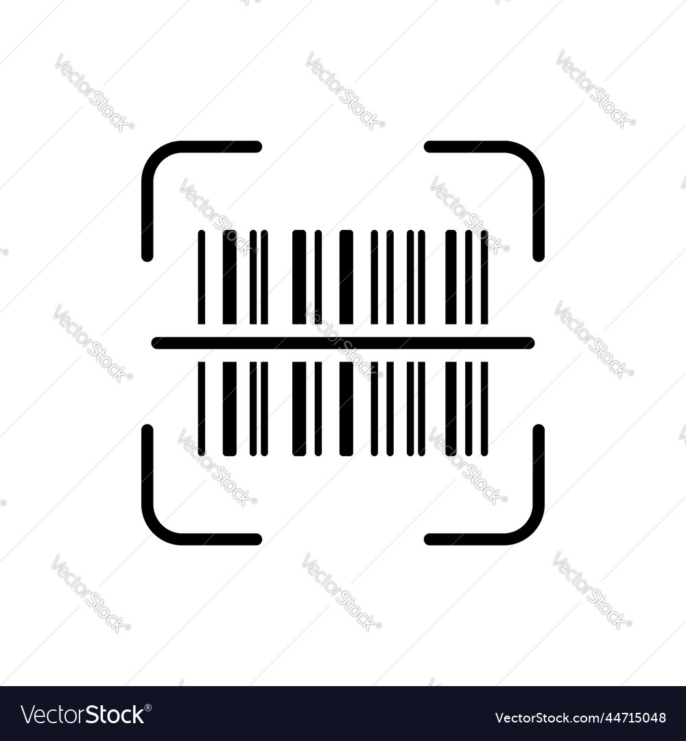 Scan Bar Code Label Line Icon Barcode Tag Scanner Vector Image