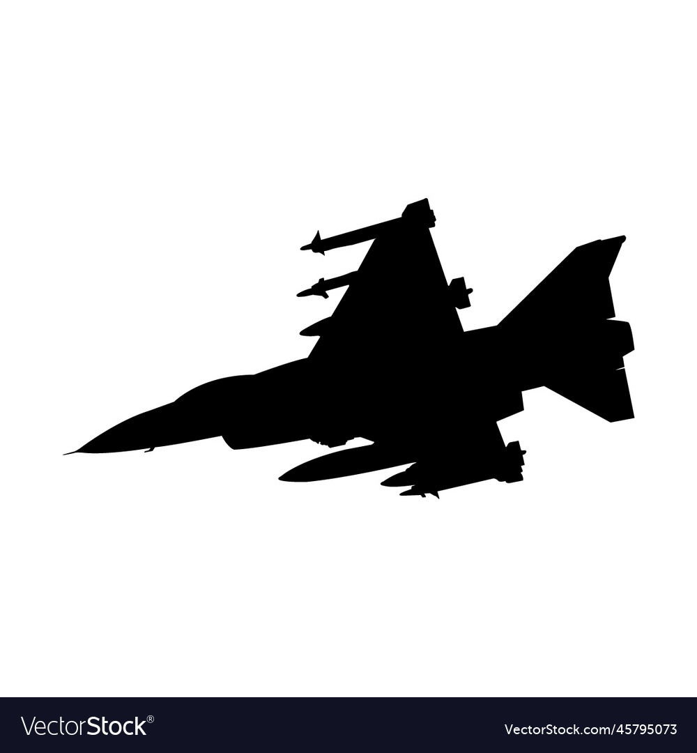 Fighter Jet Silhouette Royalty Free Vector Image