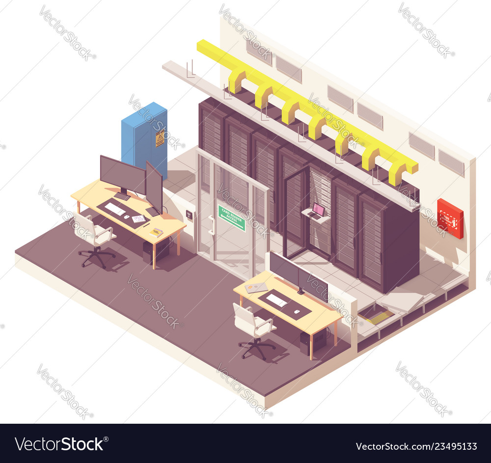 Isometric Data Center Interior Royalty Free Vector Image