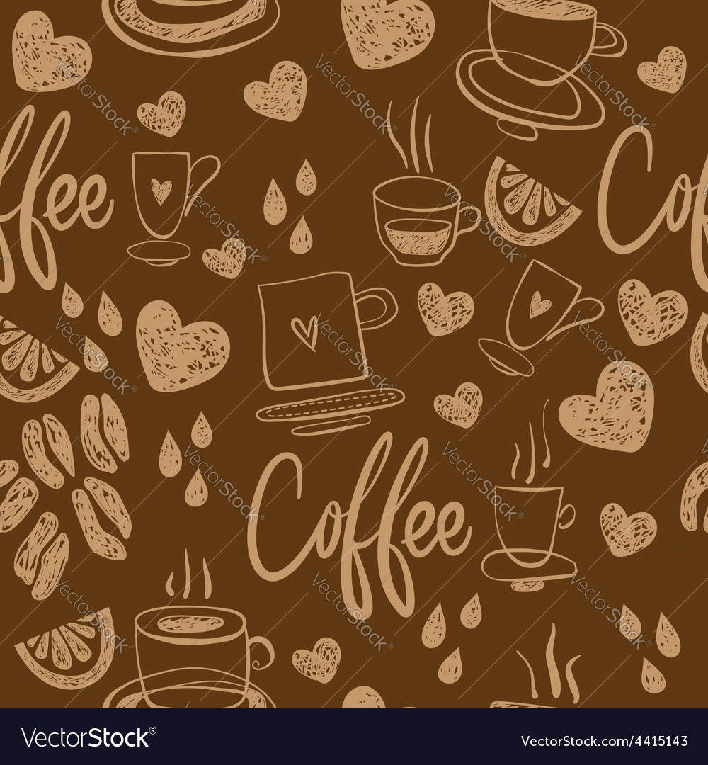 Coffee Seamless Pattern Royalty Free Vector Image