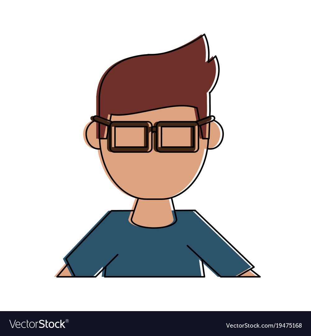 Geek Man Cartoon Royalty Free Vector Image Vectorstock