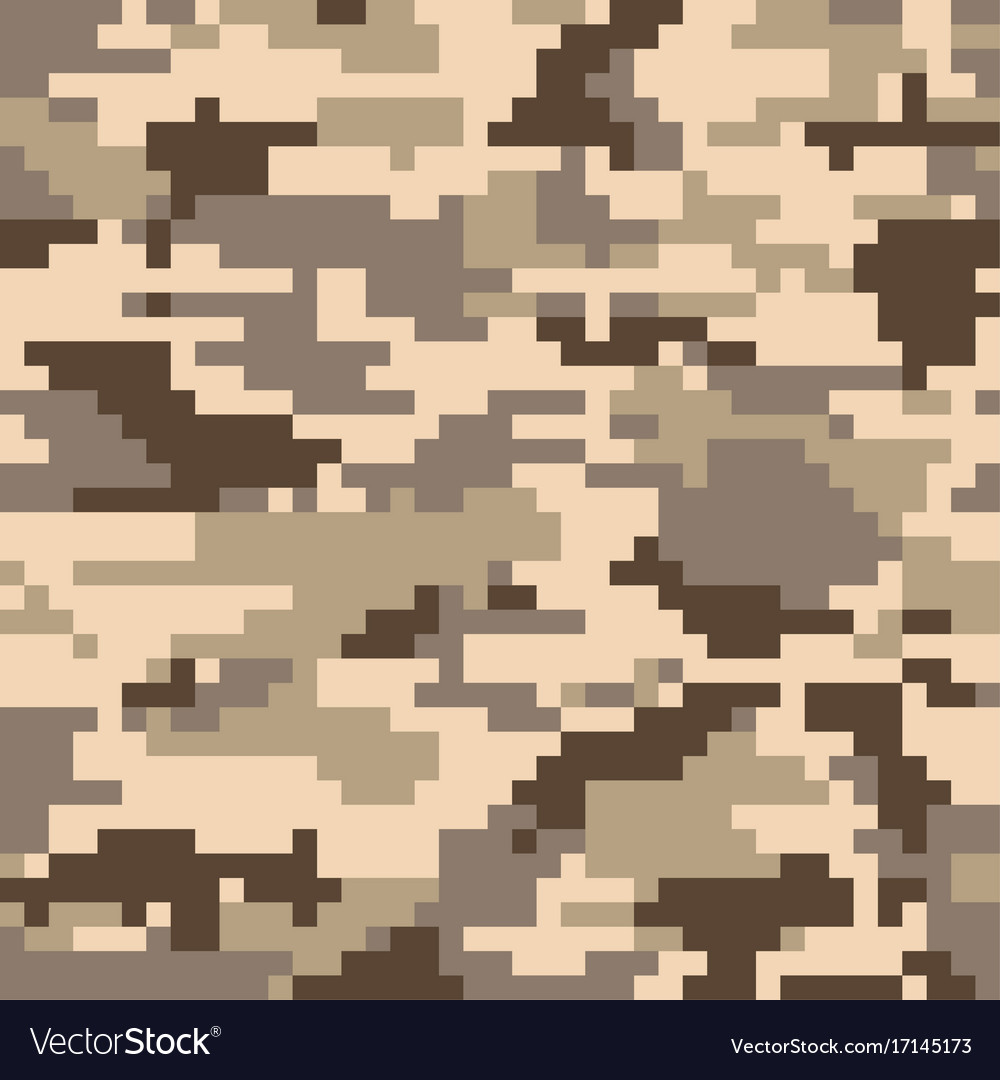 Digital Pixel Camouflage Seamless Pattern Vector Image