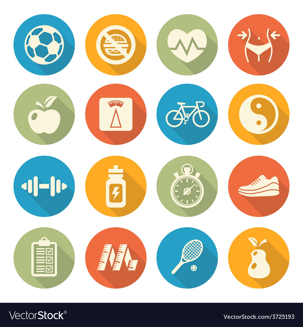 Health And Fitness Icons Royalty Free Vector Image