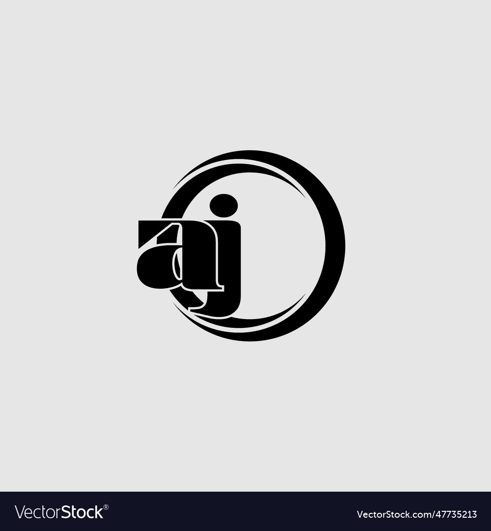 Letters Aj Simple Circle Linked Line Logo Vector Image