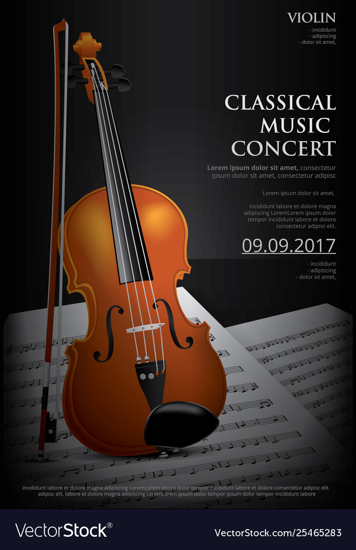 Classical Music Concept Violin Royalty Free Vector Image