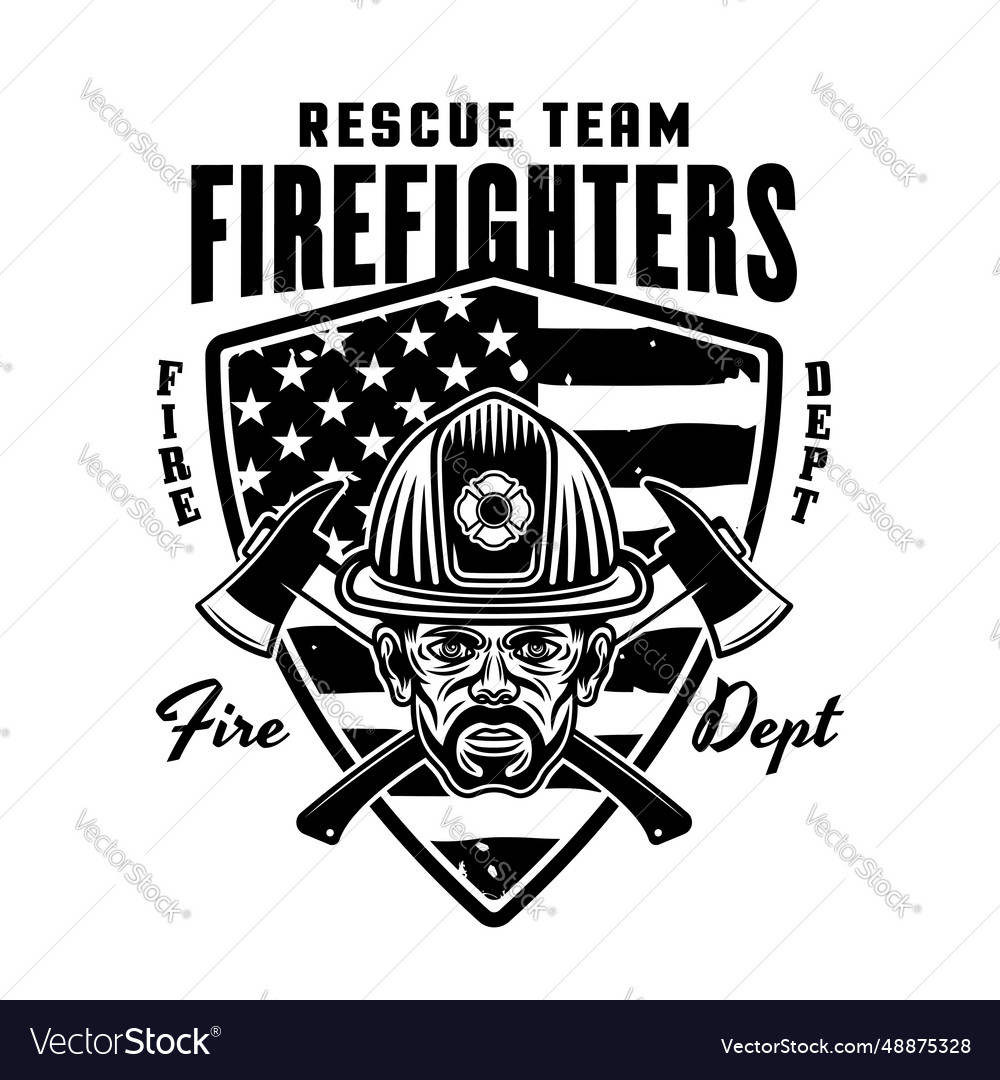 Firefighters Emblem Logo Badge Or Label Royalty Free Vector