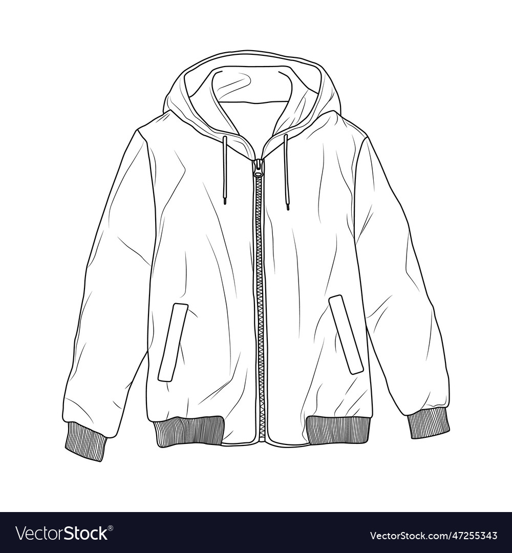 Parka Jacket Sketch Royalty Free Vector Image Vectorstock