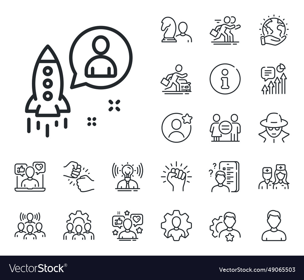 Startup Line Icon Business Management Sign Vector Image