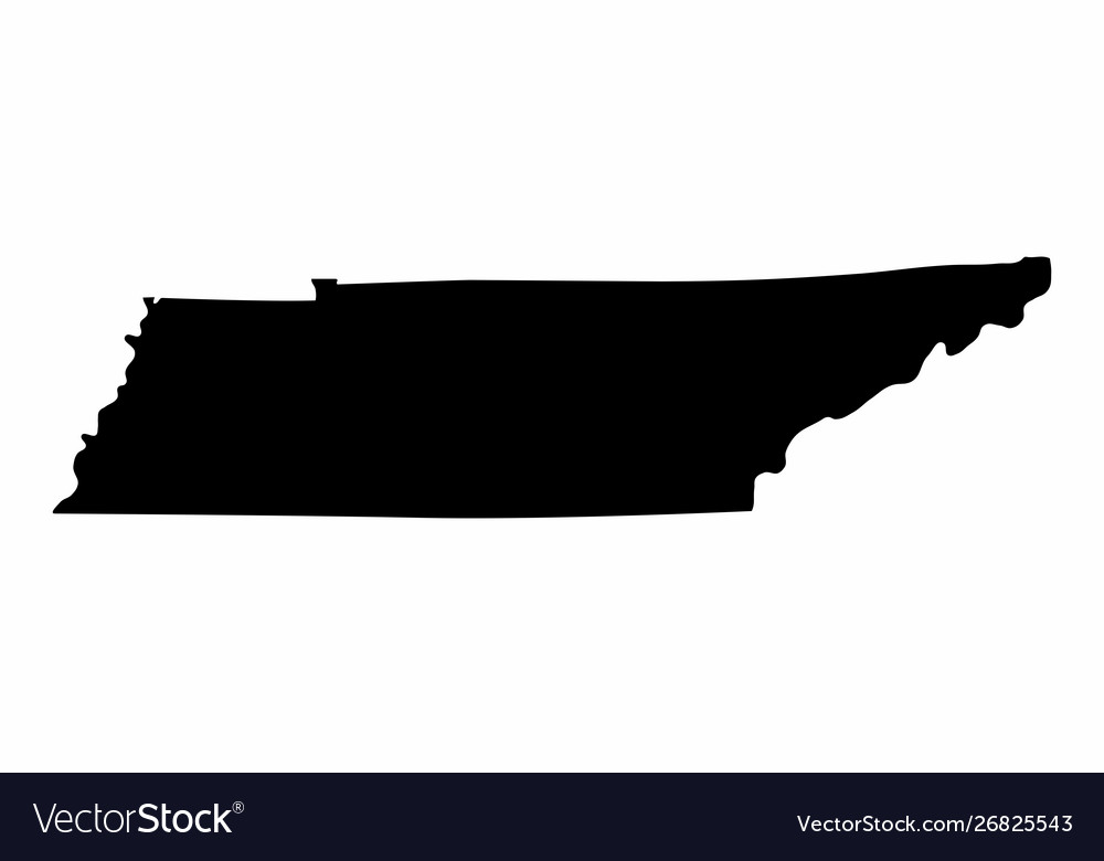 Tennessee Silhouette Map Royalty Free Vector Image