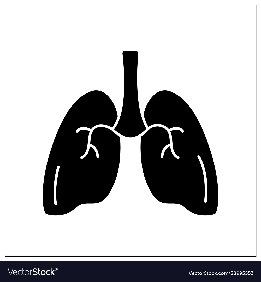 Lungs Glyph Icon Royalty Free Vector Image Vectorstock