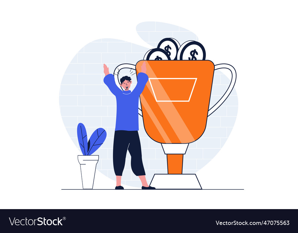 Business Success Web Concept With Character Scene Vector Image