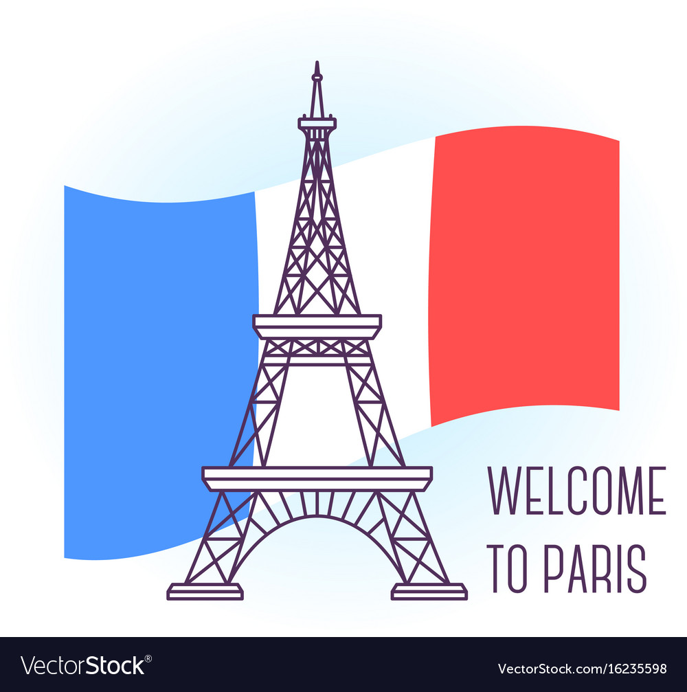 Eiffel Tower Paris Landmark Symbol France Vector Image