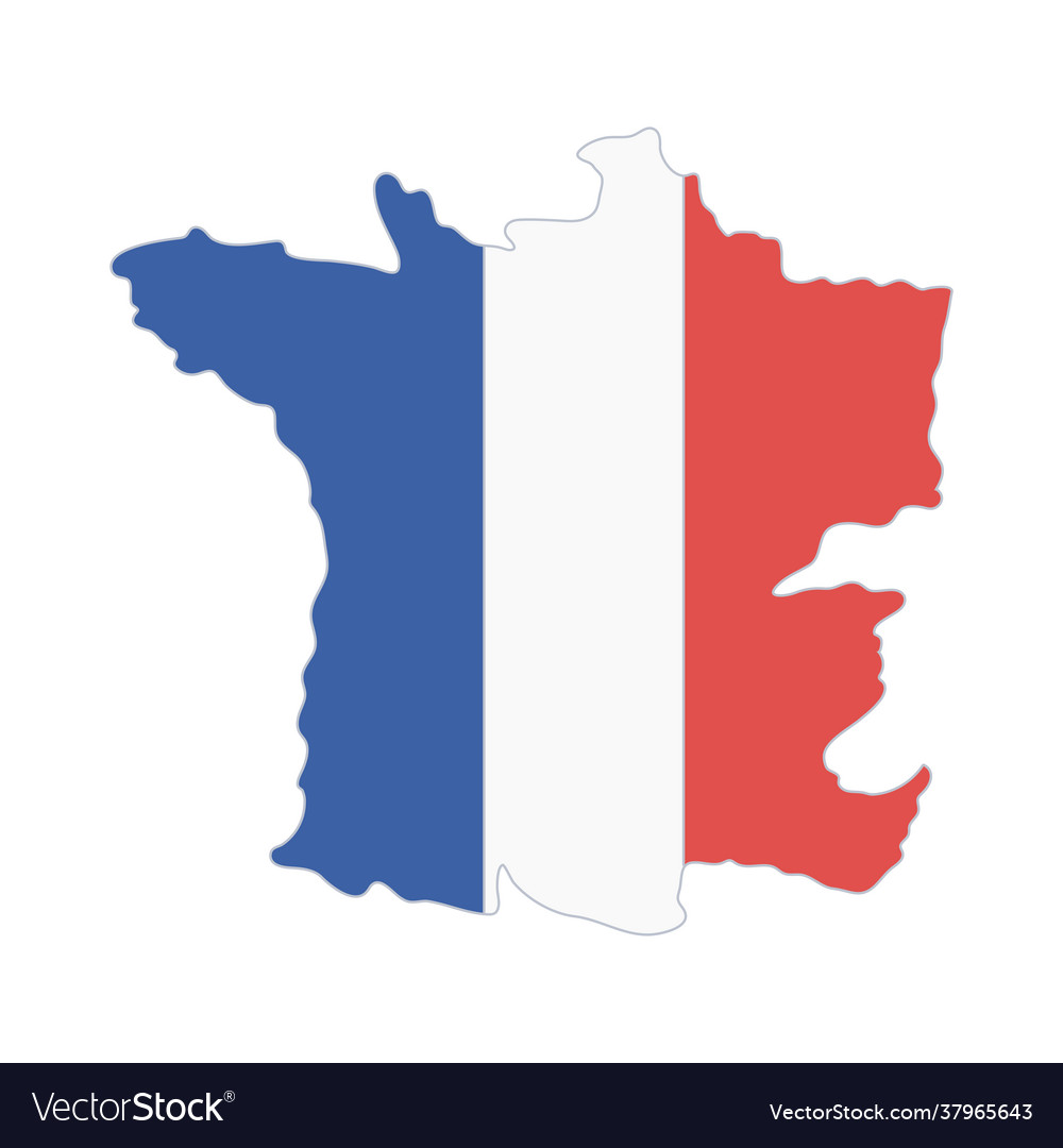 France Map And Flag Royalty Free Vector Image Vectorstock