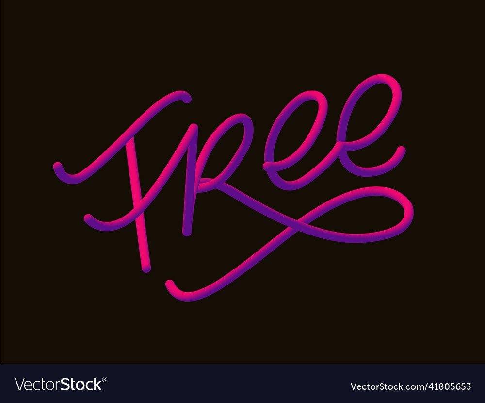 Free Hand Written Lettering Calligraphy Brush Vector Image