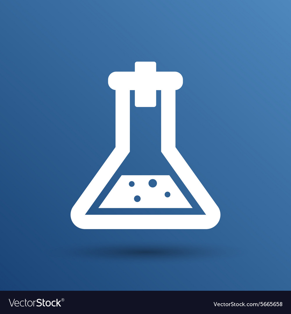 Chemical Flask Icon Laboratory Glass Beaker Lab Vector Image