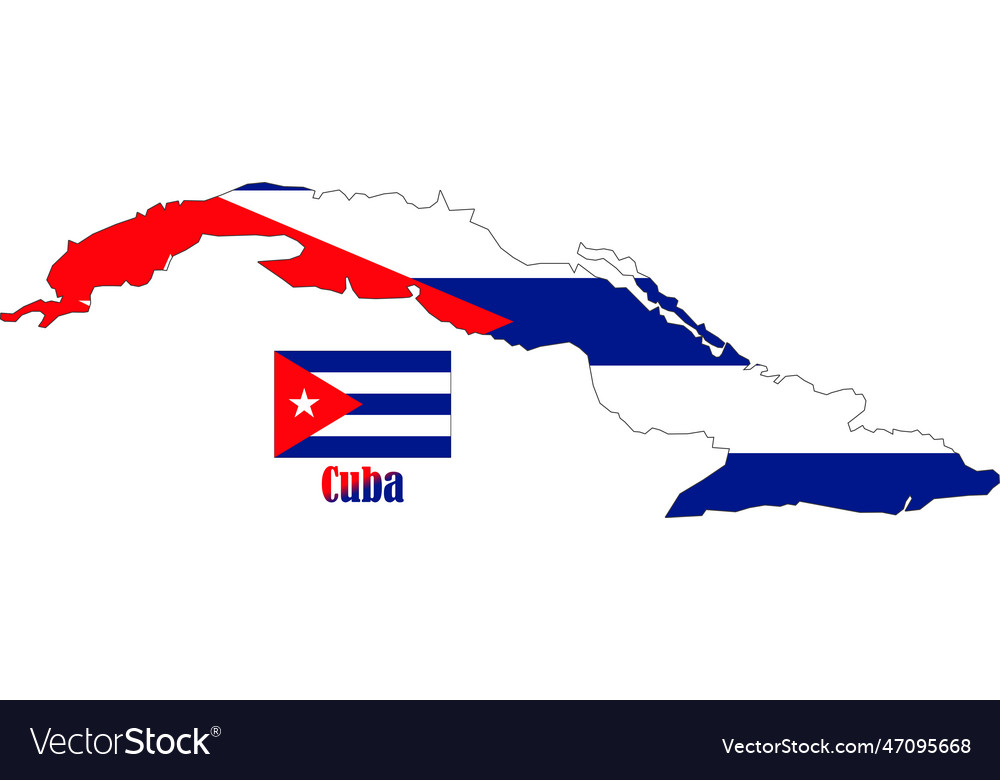 Cuba Map And Flag Royalty Free Vector Image VectorStock