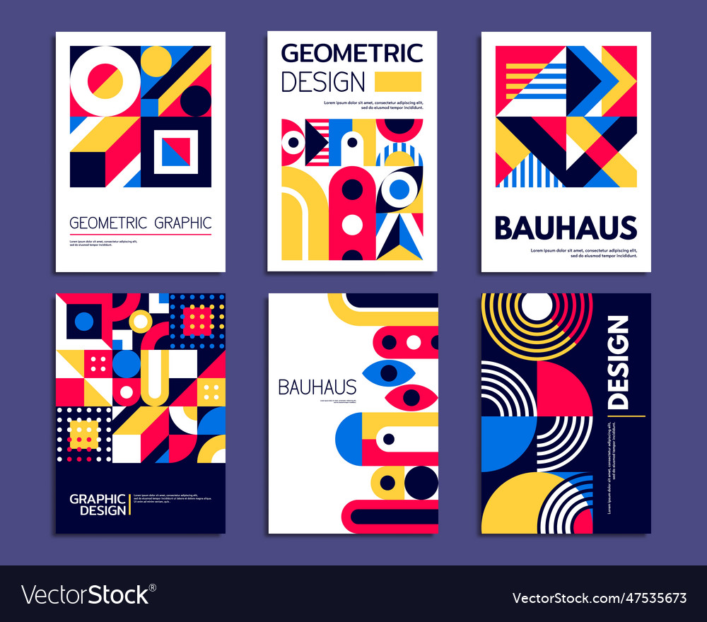 Abstract Geometric Patterns Bauhaus Posters Vector Image