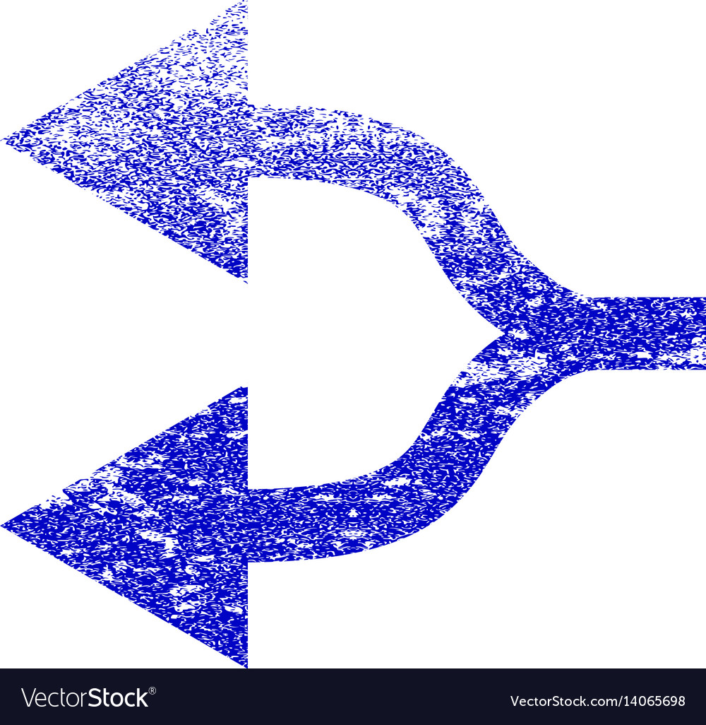 Split Arrows Left Grunge Textured Icon Royalty Free Vector