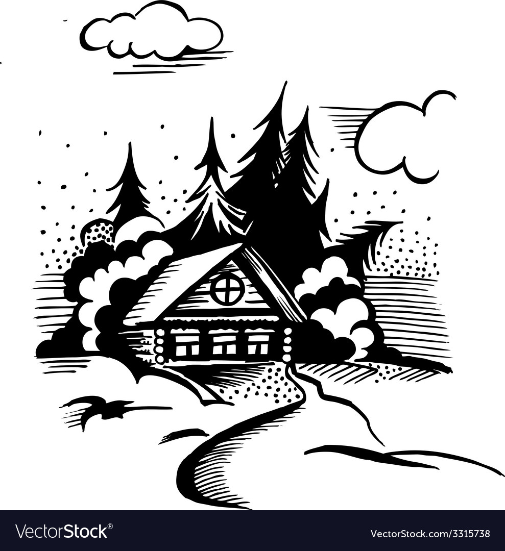 Cabin In Woods Royalty Free Vector Image VectorStock